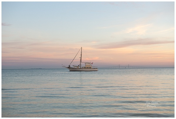 Sailboat at Sunrise in Southwest Florida in Anna Maria Island